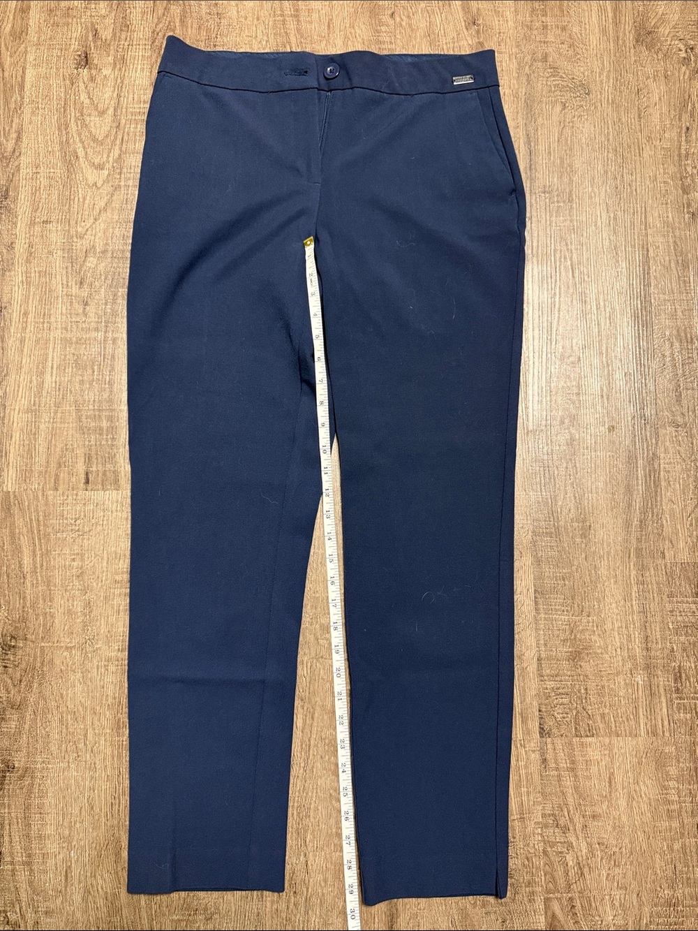 Badgley Mischka Navy Straight-Leg Pants